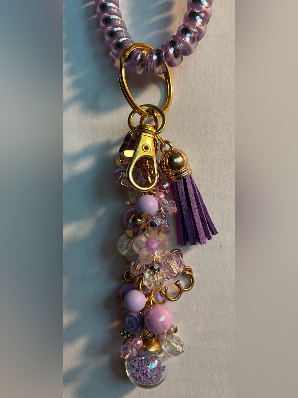 Purple Beaded Charm Keychain/Purse Flair